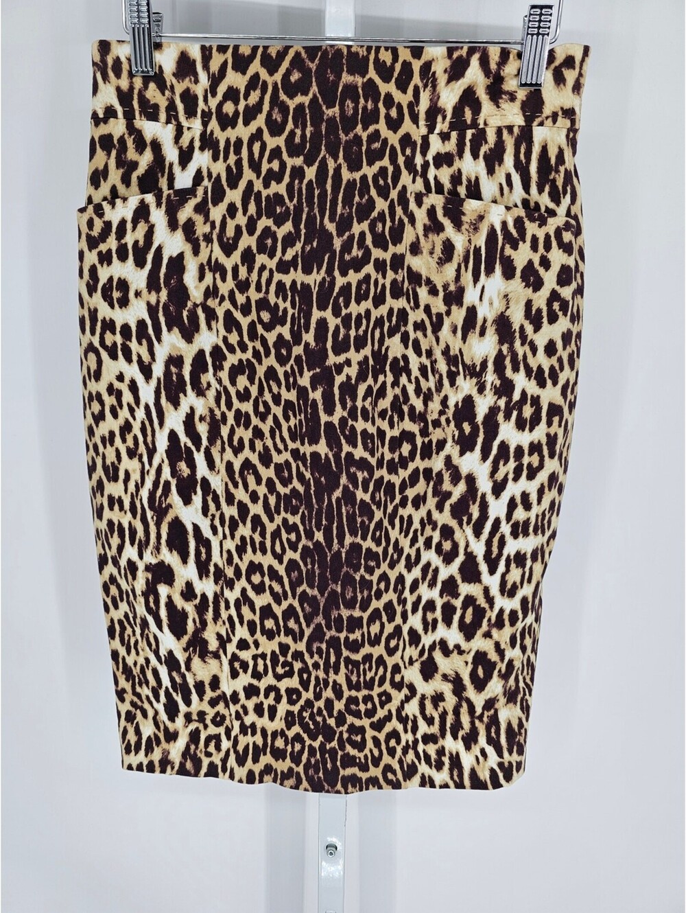 Elie Tahari Womens Sz 6 Knee Length Pencil Skirt Classic Leopard Animal Print